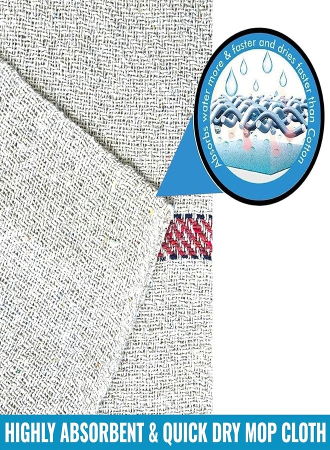 RIANZ® Floor Cleaning Mop Cloth - 54x54 cm Reusable Cotton Mopping Pad for Wet & Dry Cleaning | Highly Absorbent, Quick Dry, Durable Cleaning Cloth for Home & Office Floors (White - Pack of 2) - Image 5